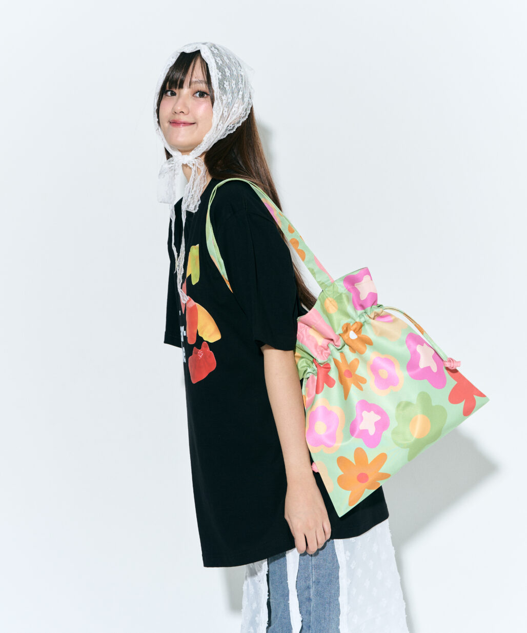 Cosmos Green Bucket Bag